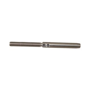 Loos & Co. Inc. Wire Rope Terminal, Stud, 1/4", 3/8-24 Left Hand Thread, Stainless Steel - 1440181
