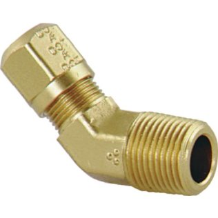  DOT Compression Elbow Male 45° Brass 3/8 x 1/4" - 84310