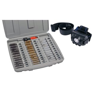  Bore Tube Brush Kit, Professional 37-Pc with Vision Pro Head Lamp W/Hd - 1635678