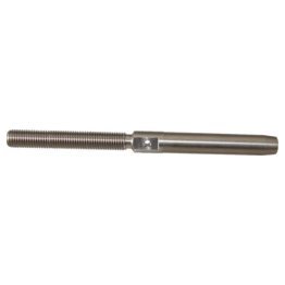 Loos & Co. Inc. Wire Rope Terminal, Stud, 1/4", 3/8-24 Left Hand Thread, Stainless Steel - 1440181