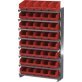 Single-Sided Pick Rack, 8 12" Deep Shelves, 40 Red ShelfMax® Bins