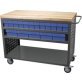 Louvered Cart, Large, Charcoal, 49" L x 24" W x 37-1/2" H, 32 Blue Bins