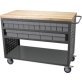 Louvered Cart, Large, Charcoal, 49" L x 24" W x 37-1/2" H, 32 Gray Bins