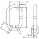 Oblong Master Link Sub-Assembly, Stainless Steel, 1", 11,800 LB WLL - 1427830