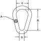 CM® Pear Shaped Master Link, Grade 100, 3/4", 18,000 lb WLL - 1429710