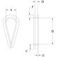 Loos & Co. Inc. Wire Rope Thimble, 3/16", Stainless Steel - 1440257